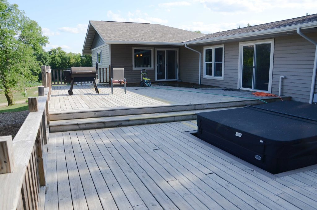 Deck off of a house