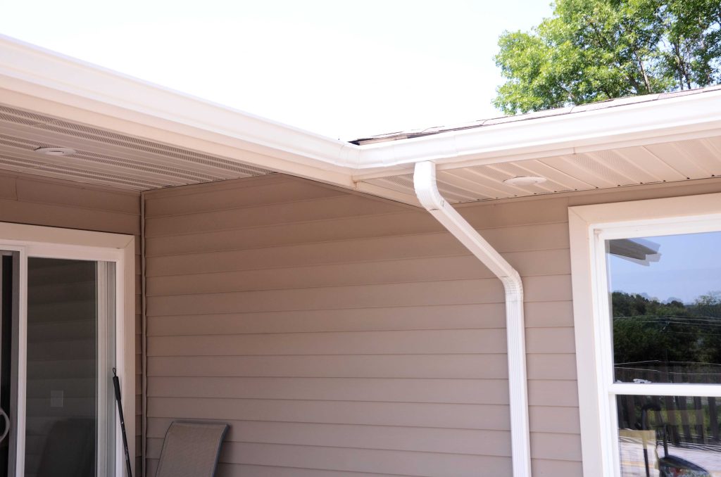 House with installed gutters