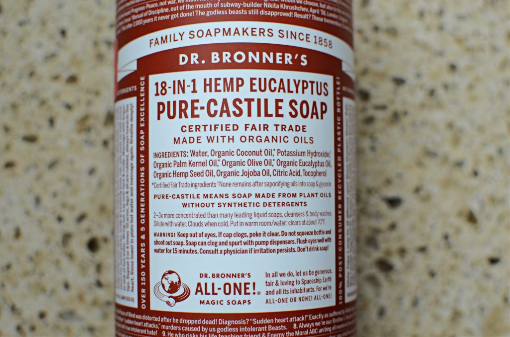 a bottle of liquid castile soap