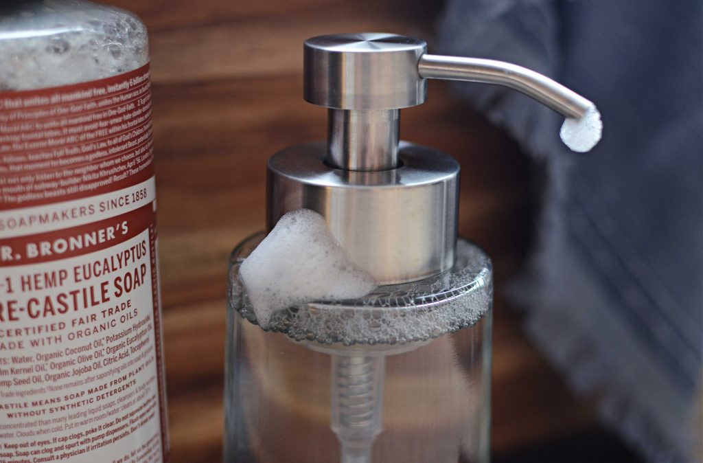 foaming hand soap dispenser and liquid castile soap