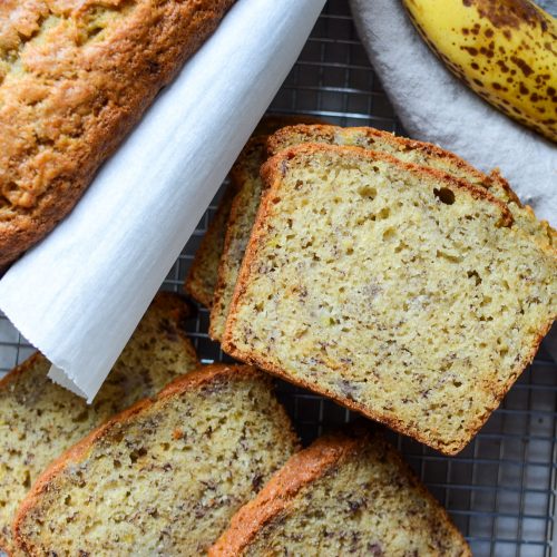 Sourdough banana bread slices