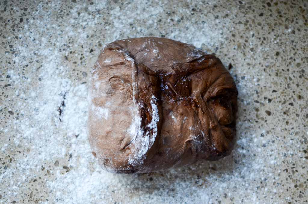 folding the side of the dough over