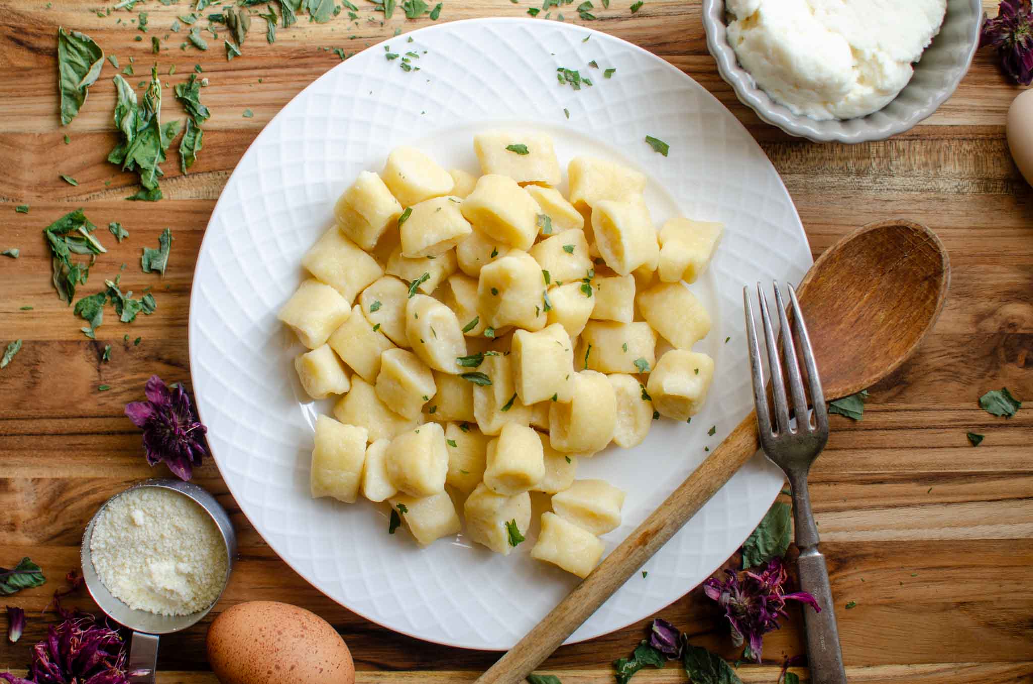 a plate full of ricotta gnocchi