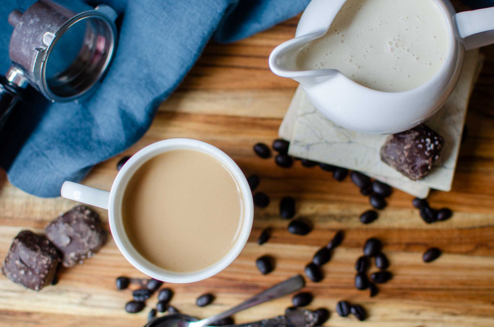 coffee with Homemade Italian Sweet Cream Coffee Creamer