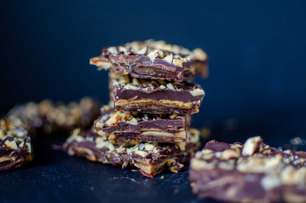 stacked date snickers bars