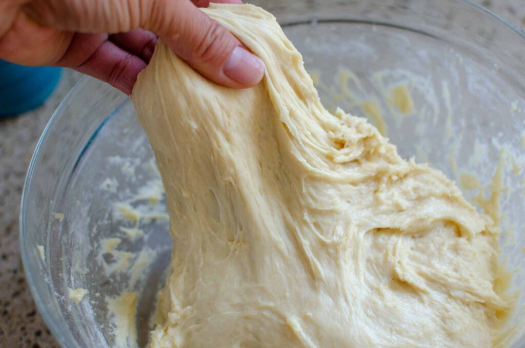 smooth, elastic hamburger bun dough