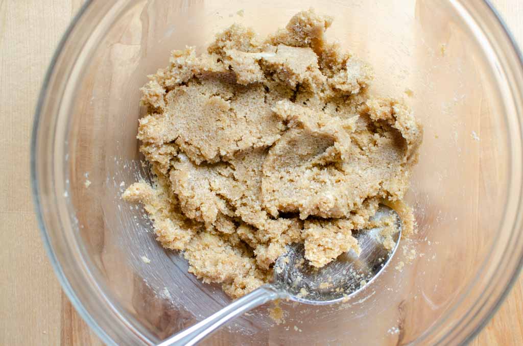 butter and brown sugar creamed in a glass bowl