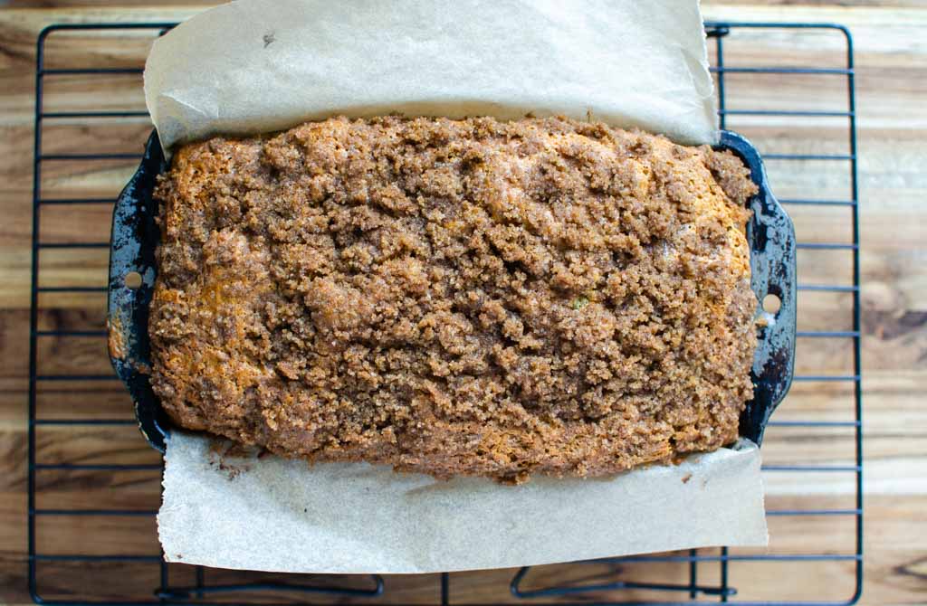 baked sourdough cinnamon sugar quick bread loaf