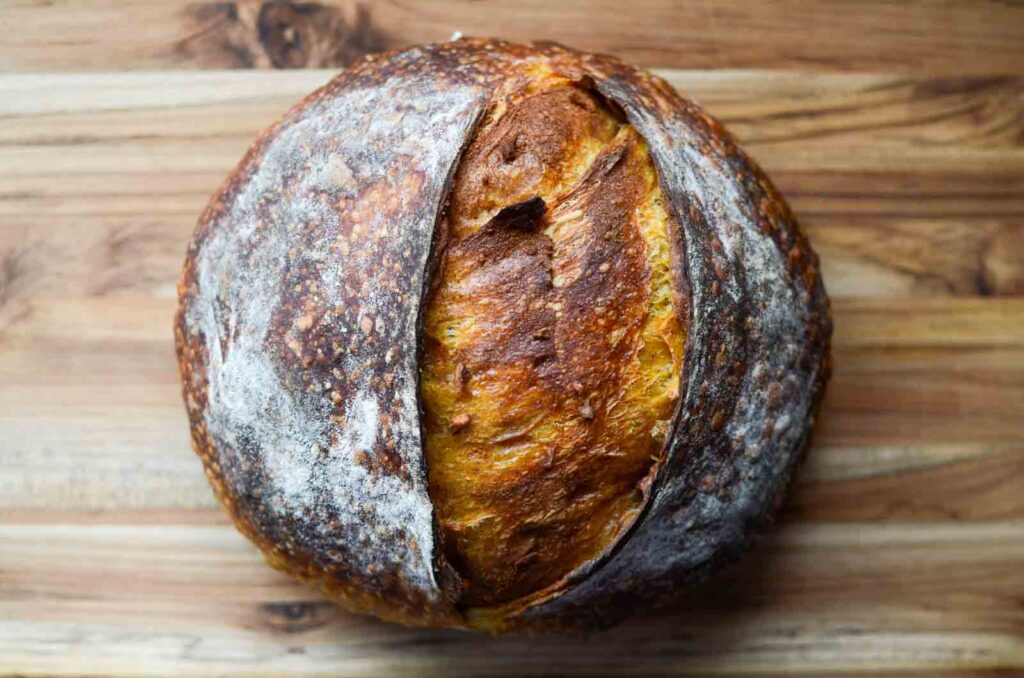 artisan  pumpkin and pecan sourdough bread loaf