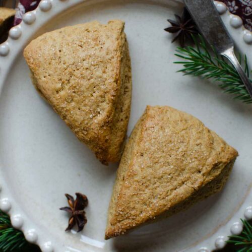 two scones on a plate