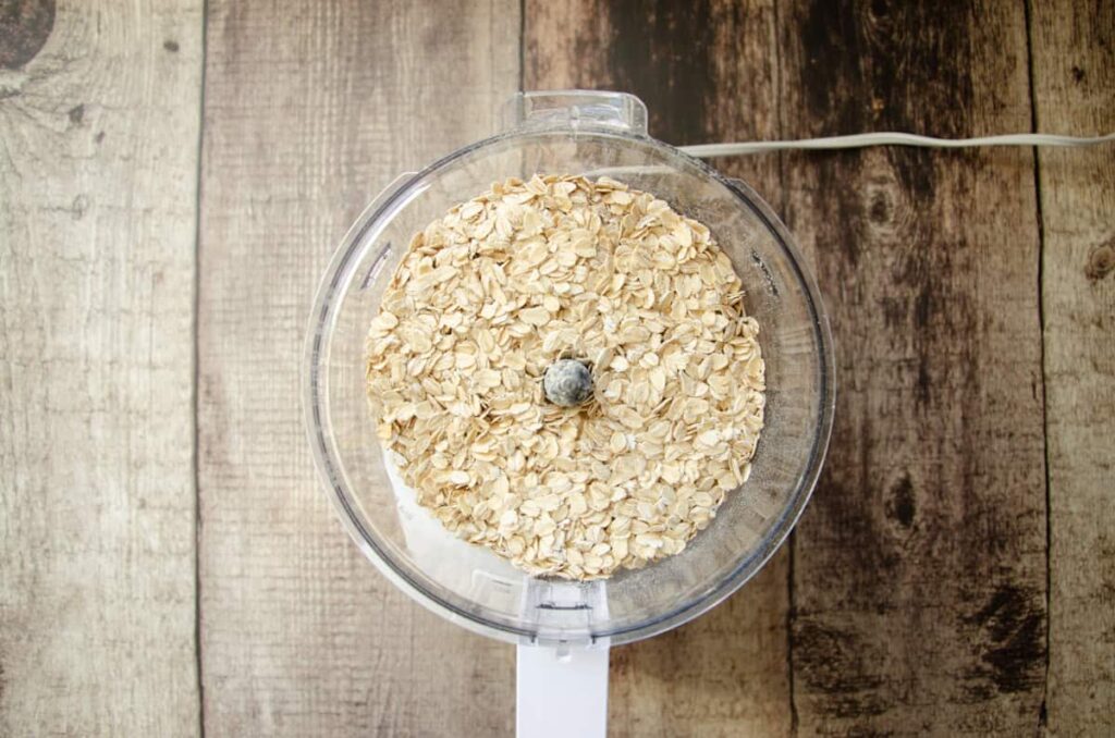 old fashioned oats in a food processor