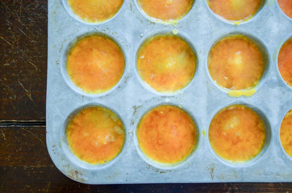 frozen eggs in a muffin pan