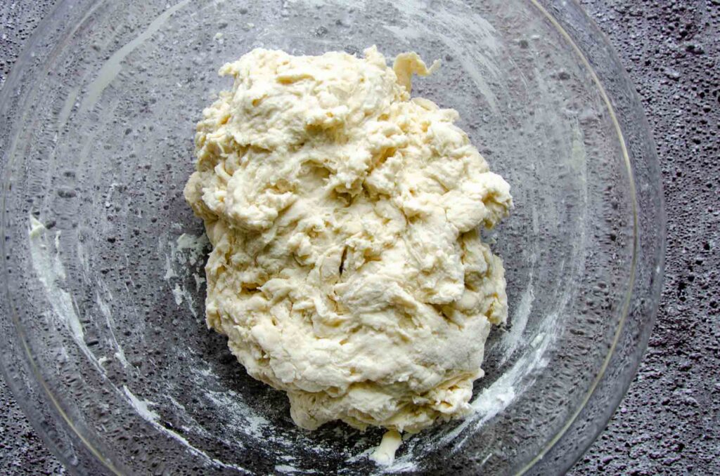 shaggy sourdough chocolate chip croissant bread dough