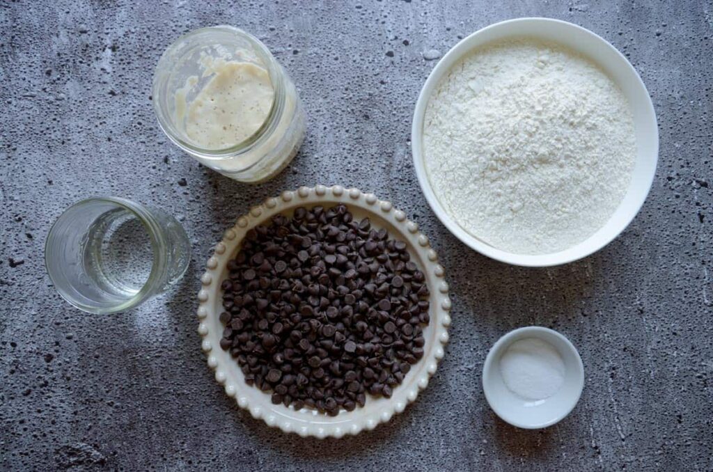 ingredients on slate background