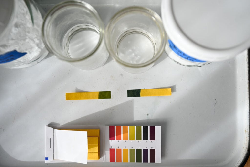 regular baking soda compared to baked baking soda pH strips