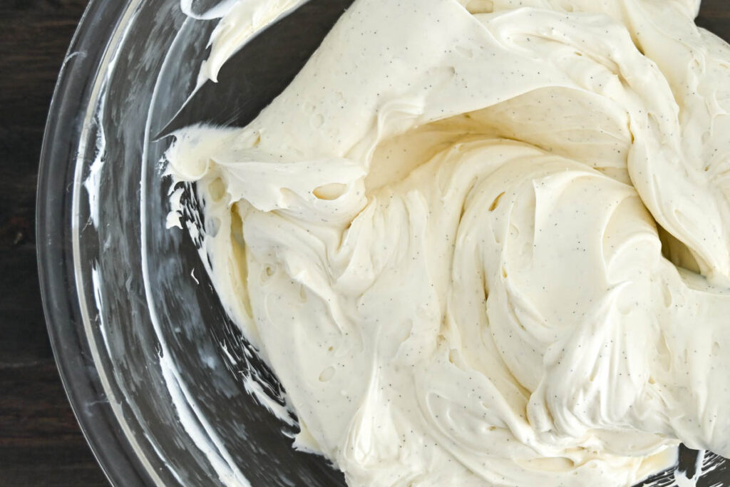 easy cheesecake filling with flecks of vanilla bean