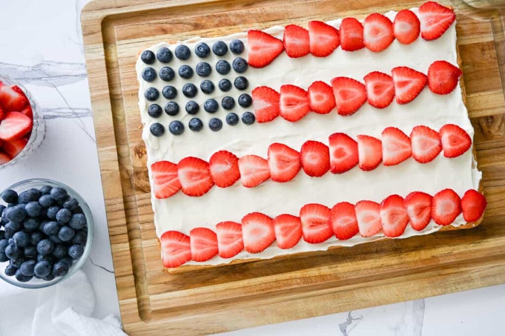 Sourdough American flag fruit pizza