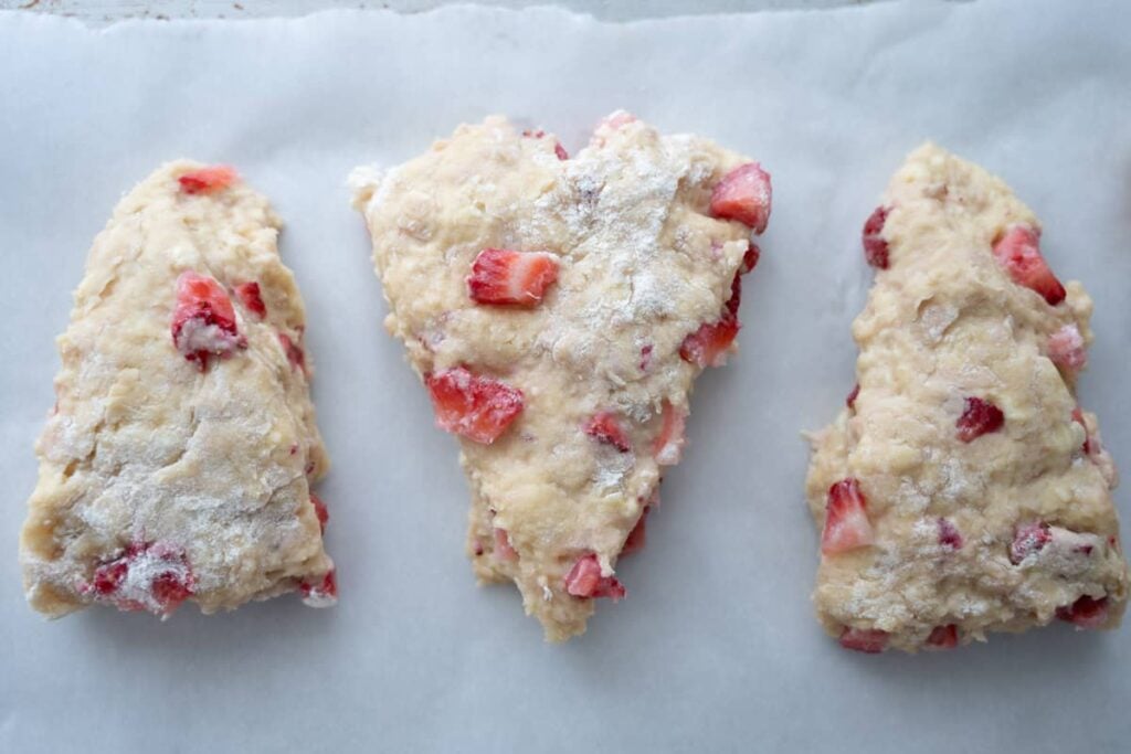 unbaked sourdough strawberry scones