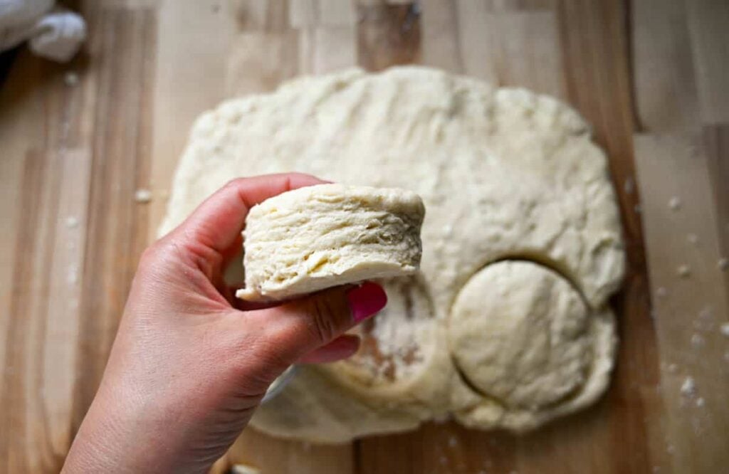 holding a sourdough shortcake