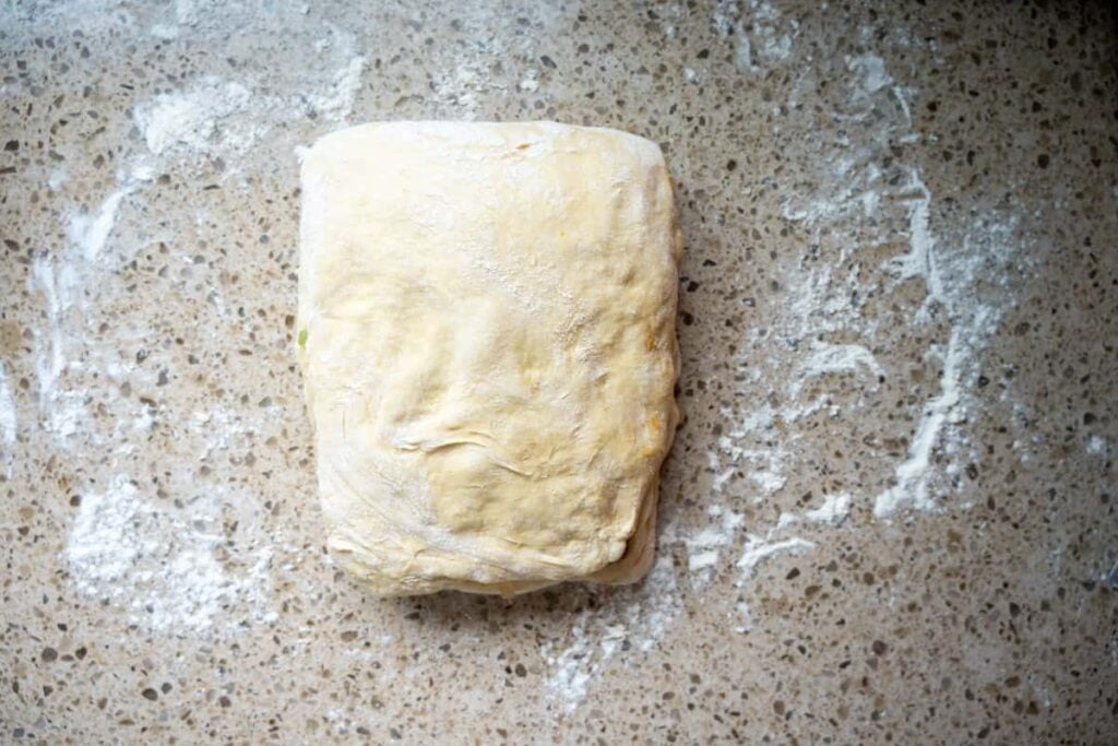 folding sourdough panettone bread dough